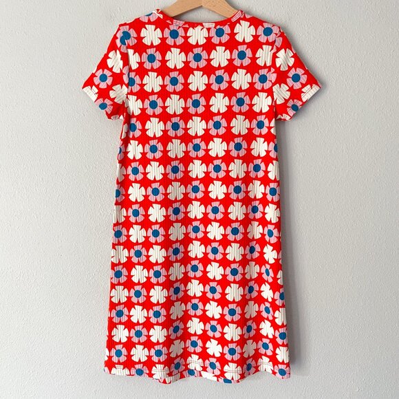 Hanna Andersson Drop Needle Rib Dress Far Out Flowers on Orange Spice 8 (130) - Picture 2 of 8